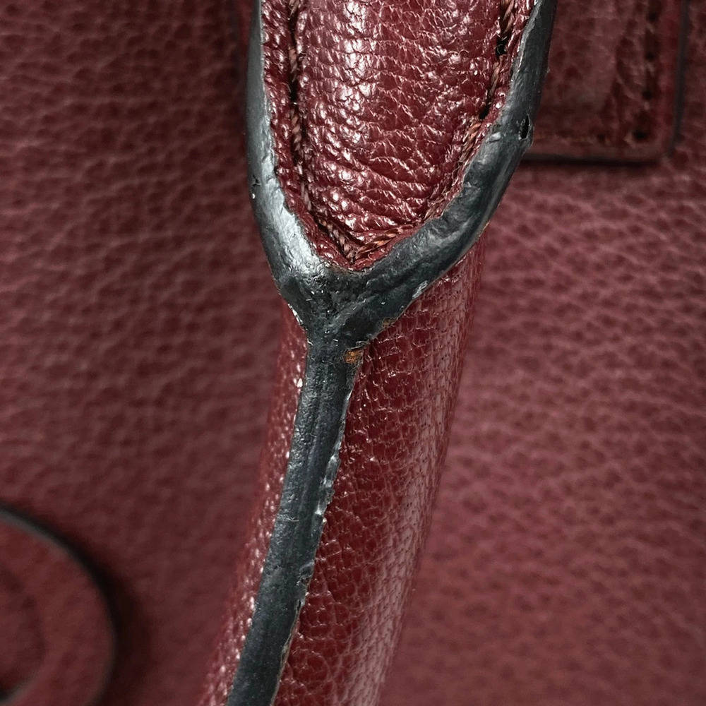 Loewe Anagram Amazona Red Logo Handbag Leather Bordeaux - Picture 5 of 7